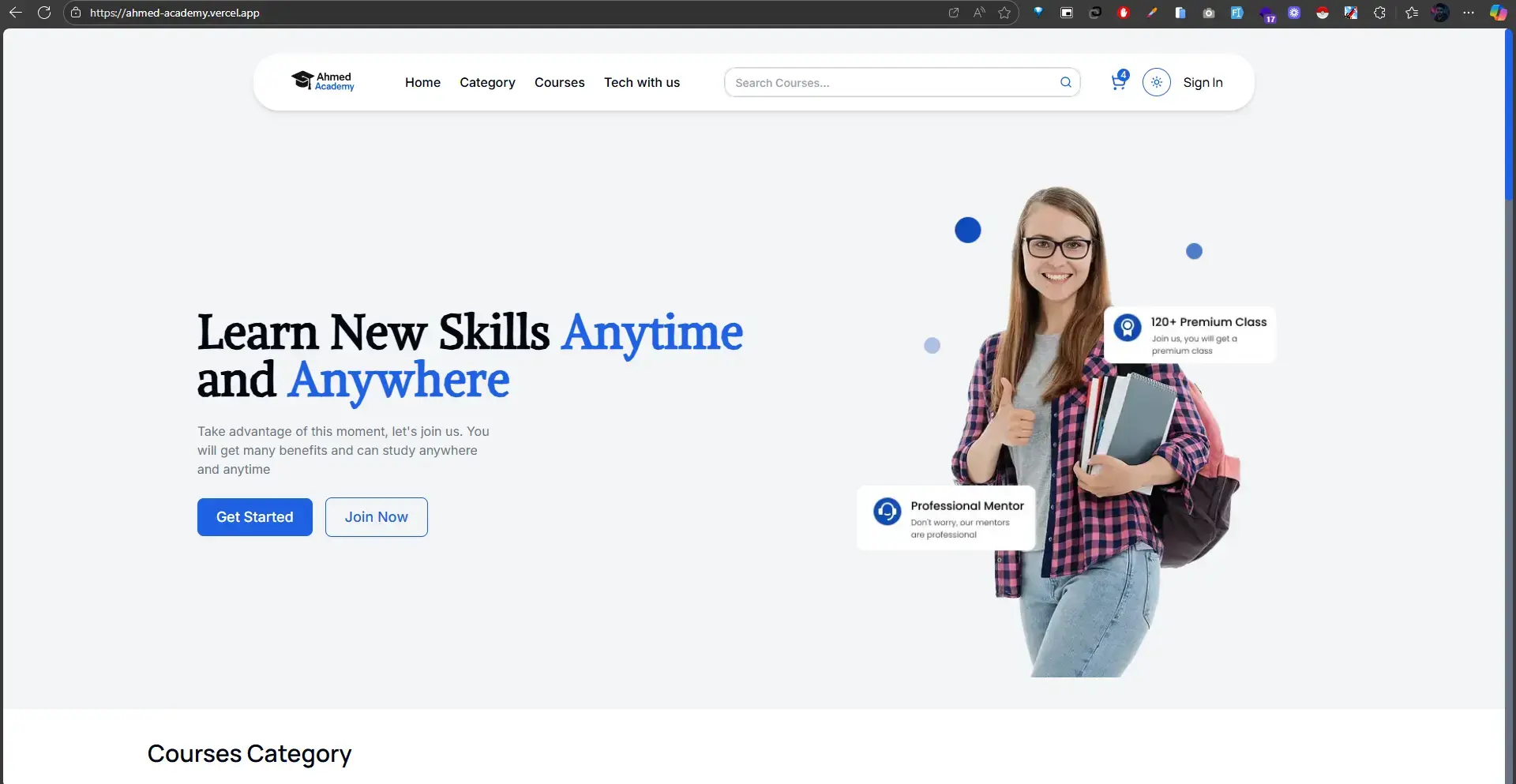 Education Platform + Admin & Instructor Dashboard