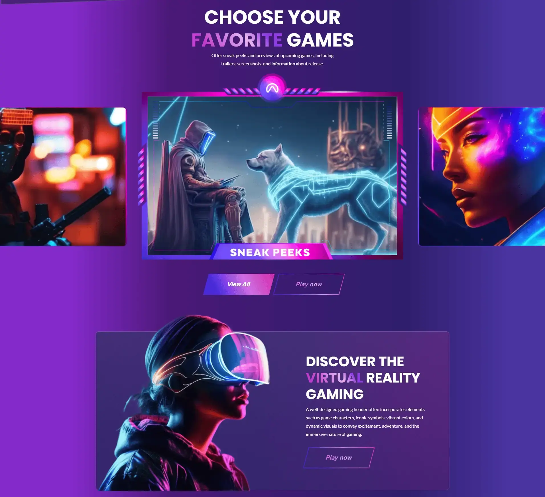 Animated Gaming Portal Showcase screenshot 5