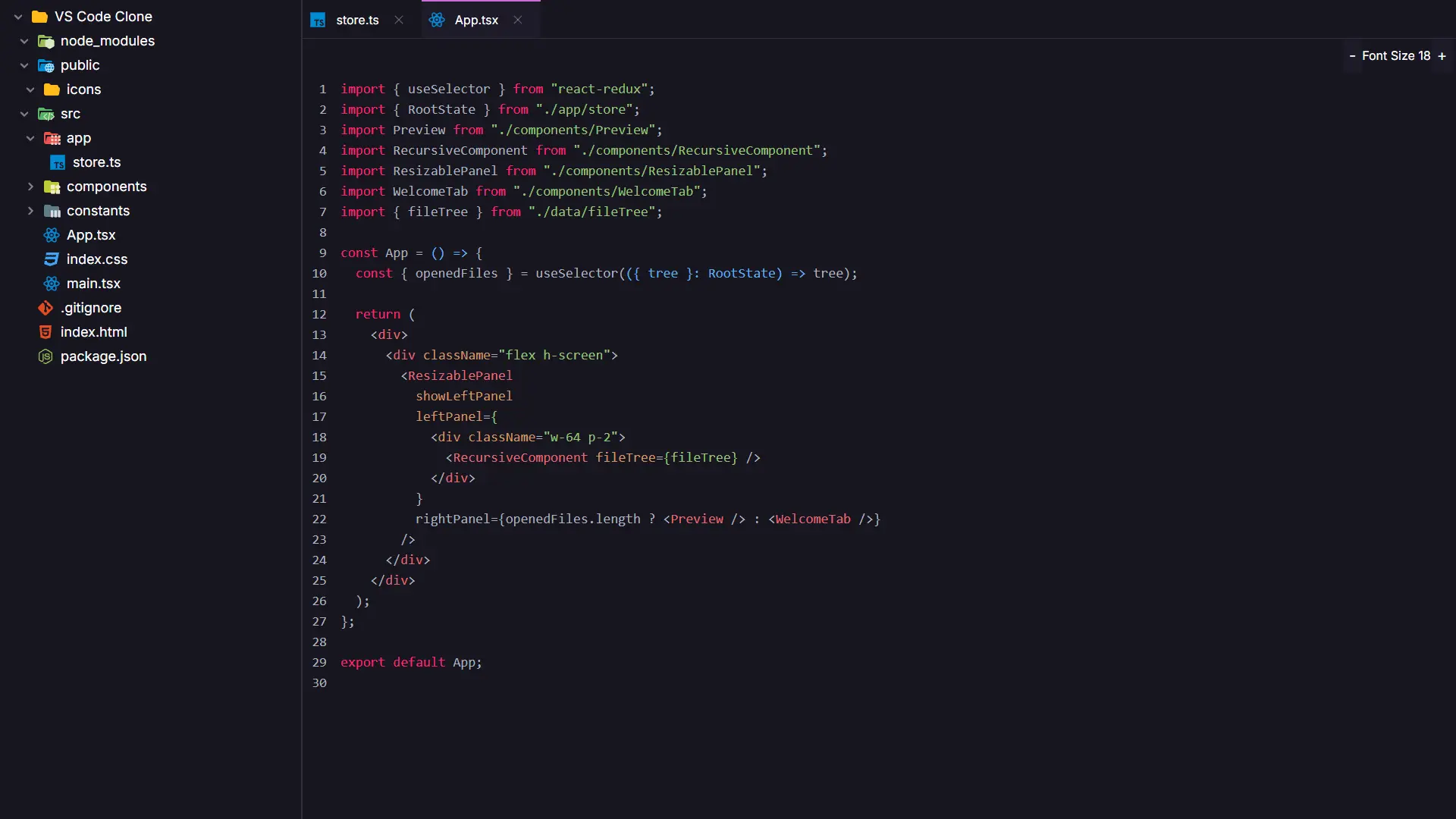 VS Code Interface Recreation screenshot 2